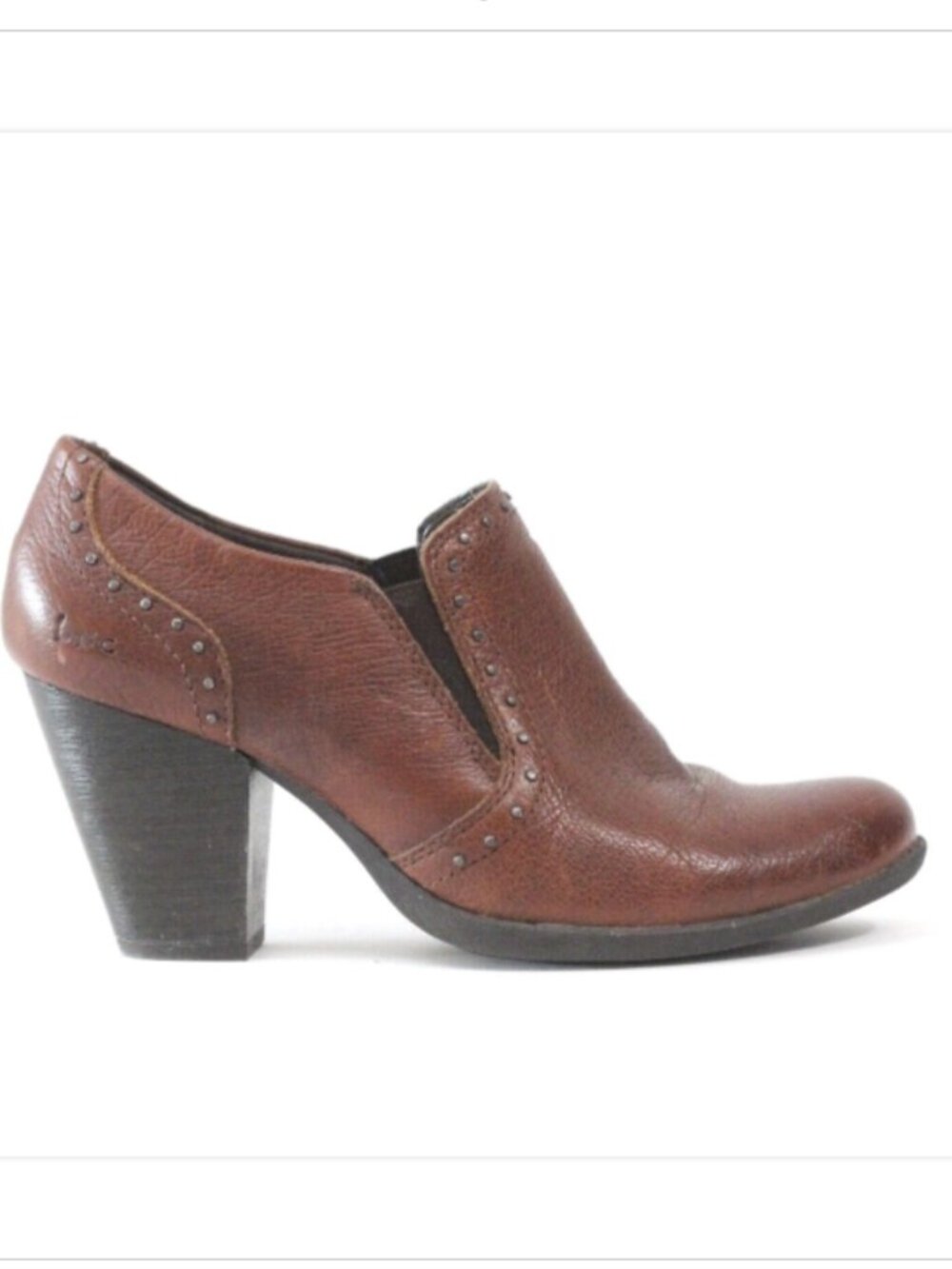 BOC Born Concept Leather Bootie sz 8 Women Brown Boots Shootie Block Heel Fall